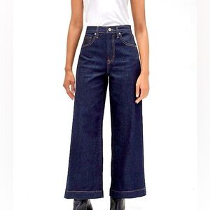 Women's Dark Blue Wide-Leg Jeans